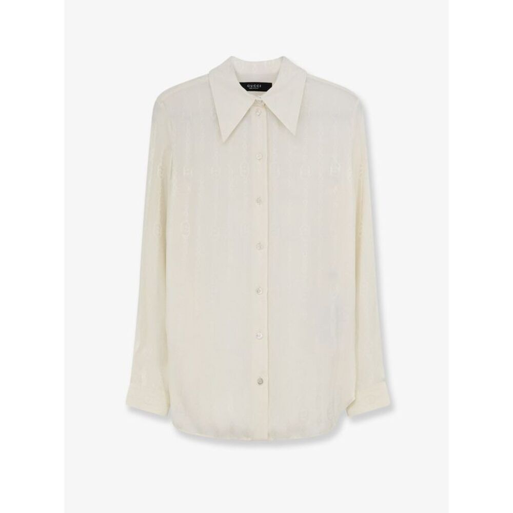 Gucci Women Silk Shirt With Iconic Print